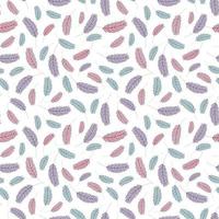 Bird feathers seamless pattern. Easter pattern with chicken feathers. Vector flat illustration. Design for textiles, packaging, wrappers, greeting cards, paper, printing.