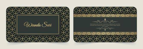 Luxury decorative pattern business card vector