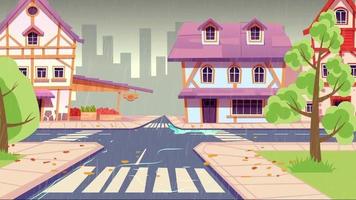 Cartoon City Background Stock Video Footage for Free Download