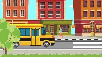 le bus scolaire le matin video