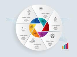 abstract circle infographics presentation element template with business icons vector