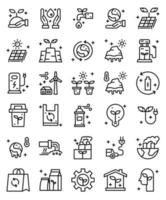 medio ambiente, ecológico 30 iconos de líneas simples vector