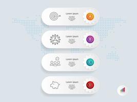 gear wheel tab vertical infographic presentation element template with business icon vector