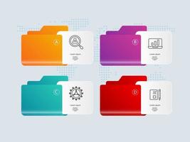 folder infographic presentation element tamplate with business icons vector