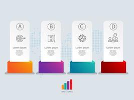 abstract label infographics presentation element template with business icons vector