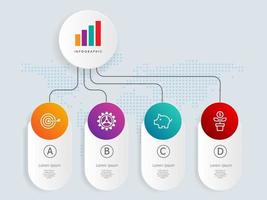 Plantilla de elemento de infografía de línea de tiempo horizontal con iconos de negocios vector