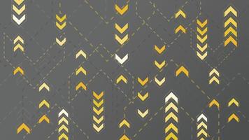 Abstract yellow arrows sign on dark background vector