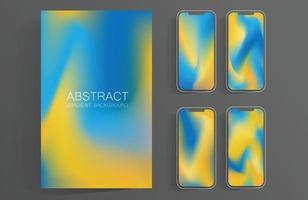 Las pantallas de degradado de colores abstractos establecen el fondo para teléfonos móviles y aplicaciones móviles y tabletas vector
