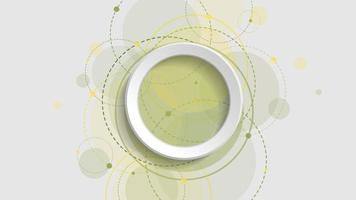Abstract geometric background with green gradient circle on white background vector