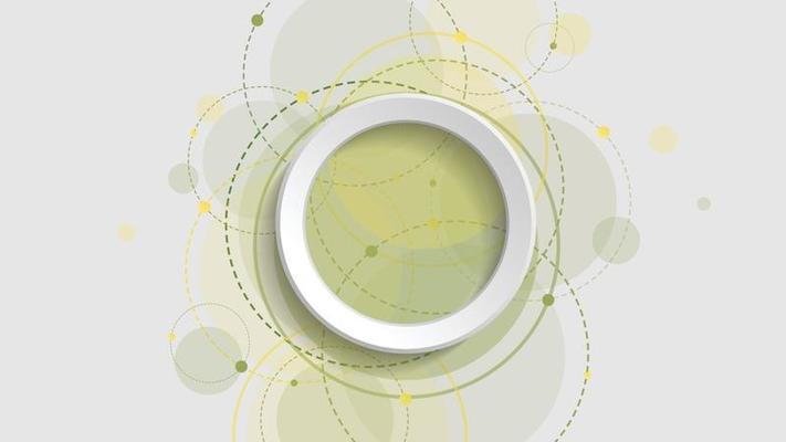 Abstract geometric background with green gradient circle on white background