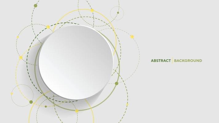 Abstract geometric background with green gradient circle on white background