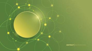 Abstract geometric background with green gradient circle background vector