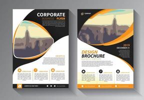 Brochure design, cover modern layout, annual report, poster, flyer in A4 with colorful triangles, geometric shapes for tech, science, market with light background vector