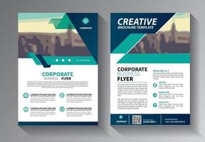 Brochure design, cover modern layout, annual report, poster, flyer in A4 with colorful triangles, geometric shapes for tech, science, market with light background vector