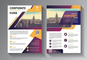 Brochure design, cover modern layout, annual report, poster, flyer in A4 with colorful triangles, geometric shapes for tech, science, market with light background vector