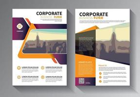 diseño de folletos, diseño moderno de portada, informe anual, póster, folleto en a4 con triángulos de colores, formas geométricas para tecnología, ciencia, mercado con fondo claro vector