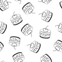 Seamless pattern with cake. Hand drawn sweets doodle. Vector illustration. Perfect for greetings, invitations, manufacture wrapping paper, textile and web design.