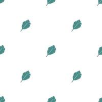 Hand drawn seamless pattern with green leaves. Scandinavian Leaf repeated background. Vector bright print for fabric, wallpaper, wall art home decor. design elements