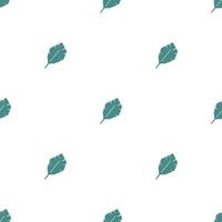 Hand drawn seamless pattern with green leaves. Scandinavian Leaf repeated background. Vector bright print for fabric, wallpaper, wall art home decor. design elements