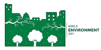 World Environment Day With Paper City vector