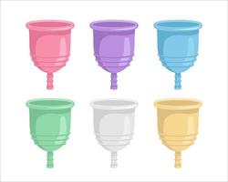 copas menstruales de varios colores vector