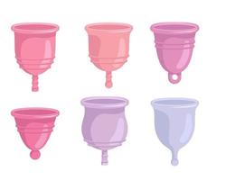 copas menstruales de varias formas vector