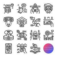 AR outline icons vector