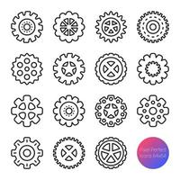 gear outline icons vector