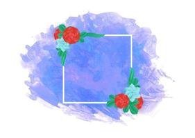 watercolor background with flower frame vector