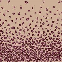 Coffee bean background. Pattern with falling coffee beans. Cafe morning coffee sketch backdrop vector