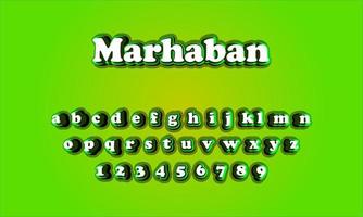 Marhaban text alphabet vector