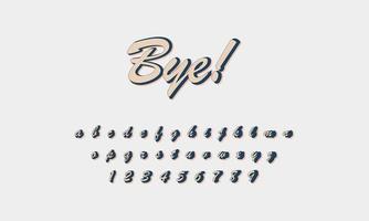 Bye text alphabet vector