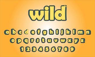 wild text alphabet vector