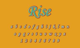 Rise text alphabet vector