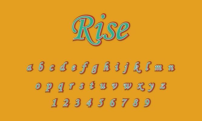 Rise text alphabet