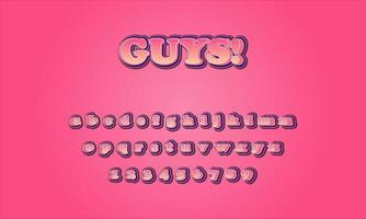 Guys style text alphabet vector