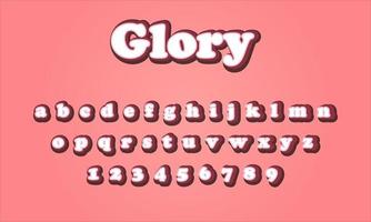 Glory style text alphabet vector