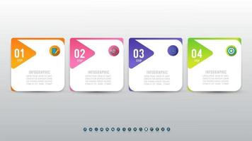 Abstract 4 steps infographics for workflow or presentation. vector