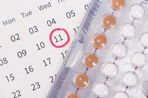 Birth control pills with calendar