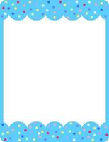 Empty blue curl frame banner template vector