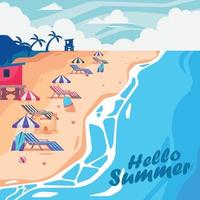 Hello Summer Beach Background vector