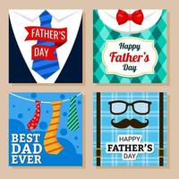 Set of Father's Day Greeting Card vector