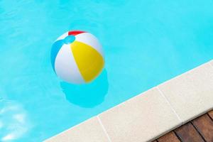 Colorful Beach Ball Floating on a swimming pool photo