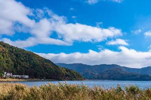 Beautiful landscape around Lake Kawaguchiko in Yamanashi, Japan photo