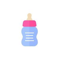 Baby bottle icon on white, flat vector