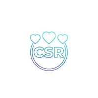 CSR vector line icon, corporate social responsibility