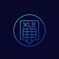 download xls document linear icon vector