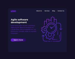 Agile software development, website vector template