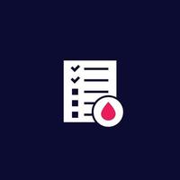 blood test results, medical diagnostics icon vector