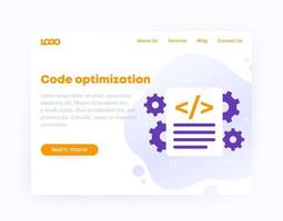 optimización de código, diseño de plantilla de sitio web, vector